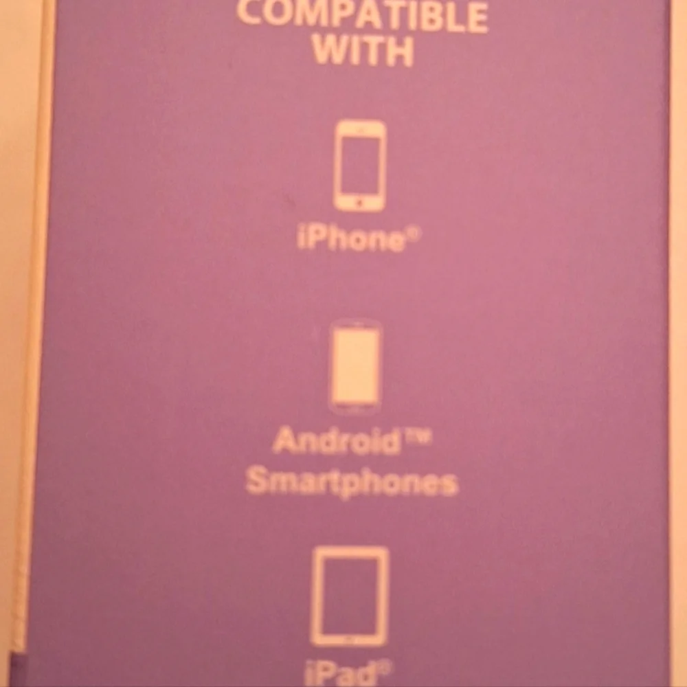Wireless earbuds, over the ear hook, touch control. Purple.